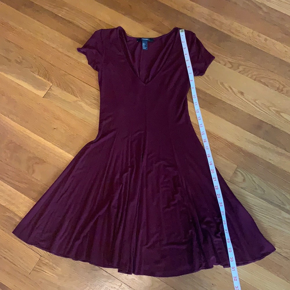 Deep plum v-neck dress